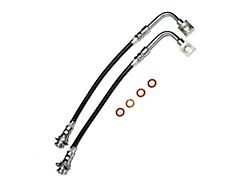 J&M C5/C6 Brake Conversion Stainless Steel Teflon Brake Hose Kit; Clear Outer Cover; Front (98-02 Camaro)