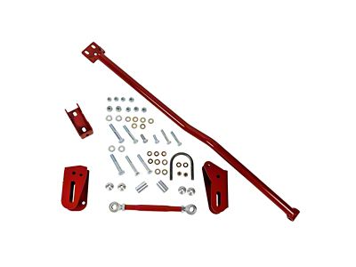 J&M Height Adjustable Panhard Bar Relocation Kit; Red (93-02 Camaro)