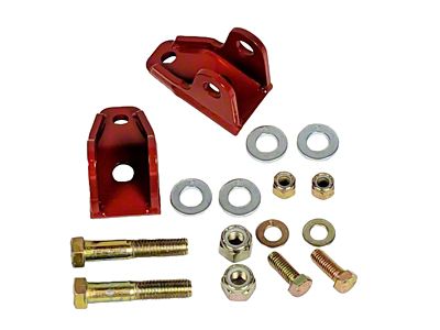 J&M Rear Lower Coil-Over Bracket Kit; Red (93-02 Camaro)