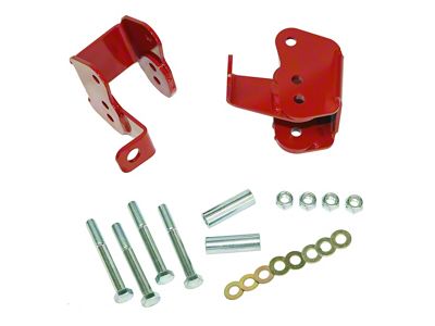 J&M Rear Lower Control Arm Relocation Brackets; Red (93-02 Camaro)