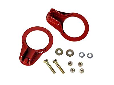 J&M Rear Upper Coil-Over Bracket Kit; Red (93-02 Camaro)