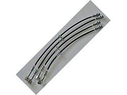 J&M Stainless Steel Teflon Brake Hose Kit; Black Outer Cover; Front and Rear (10-15 V8 Camaro)