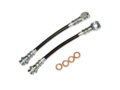 J&M Stainless Steel Teflon Brake Hose Kit; Clear Outer Cover; Front and Rear (93-02 Camaro w/ 4-Wheel Disc Brakes)
