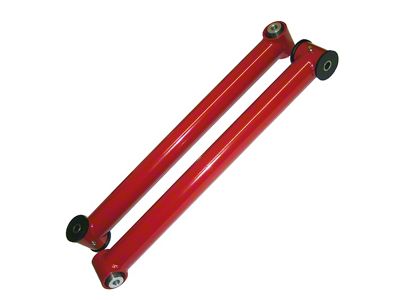 J&M Street/Race Rear Lower Control Arms; Red (93-02 Camaro)