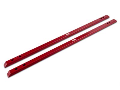 J&M Full Length Jacking Rails; Red (15-24 Mustang Fastback)