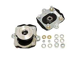 J&M Caster Camber Plates for Viking Coil-Over Struts; Black (05-14 Mustang)