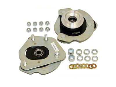 J&M Caster Camber Plates for Viking Coil-Over Struts; Red (15-25 Mustang)