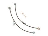 J&M Stainless Steel Teflon Brake Hose Kit; Clear Outer Cover; Rear (15-23 Mustang)