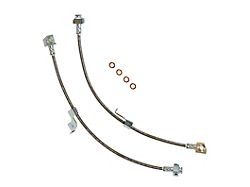 J&M Stainless Steel Teflon Brake Hose Kit; Clear Outer Cover; Rear (15-23 Mustang)