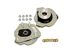 J&M Independently Adjustable Caster Camber Plates for 2.50-Inch Coil-Over Struts; Red (15-25 Mustang)