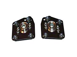 J&M Independently Adjustable Caster Camber Plates; Black (94-04 Mustang)
