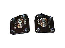 J&M Independently Adjustable Caster Camber Plates; Black (94-04 Mustang)