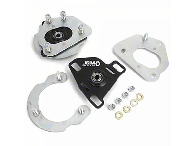 J&M Independently Adjustable Caster Camber Plates; Red (15-25 Mustang)
