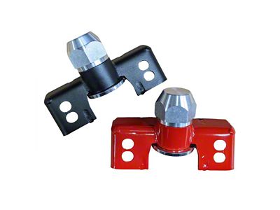 J&M Rear Spherical Upper Shock Mounts for Ohlins Shocks; Black (15-25 Mustang)