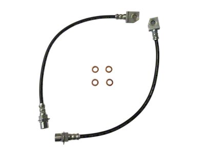 J&M Stainless Steel Brake Conversion Hose Kit; Black Outer Cover (87-93 Mustang w/ 94-98 Cobra Brake Calipers)