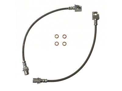 J&M Stainless Steel Brake Conversion Hose Kit; Clear Outer Cover (87-93 Mustang w/ 94-98 Cobra Brake Calipers)