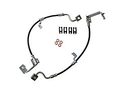 J&M Stainless Steel Teflon Brake Hose Kit; Black Outer Cover; Front (13-14 Mustang GT500)
