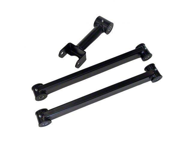 J&M Upper and Lower Control Arm Launch Kit; Black (11-14 Mustang)