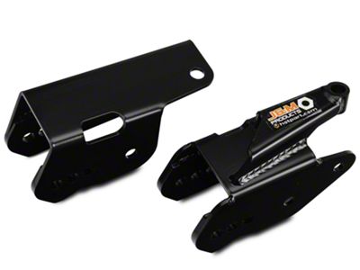 J&M Rear Lower Control Arm Relocation Brackets; Black (05-14 Mustang)