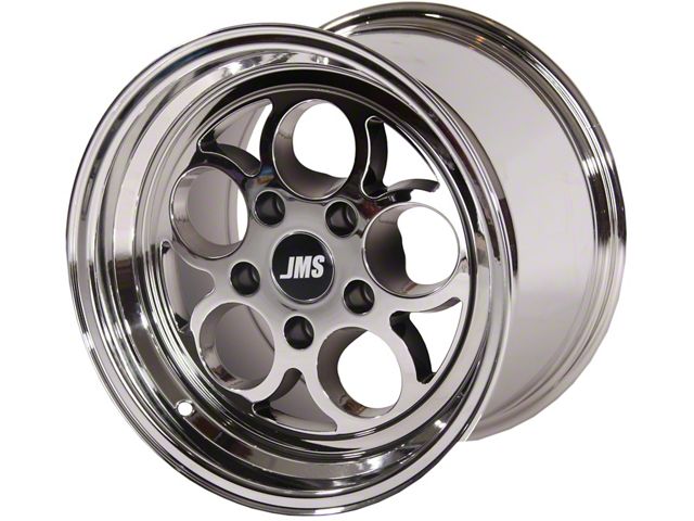 JMS Savage Series White Chrome Wheel; Rear Only; 15x10 (06-10 RWD Charger)