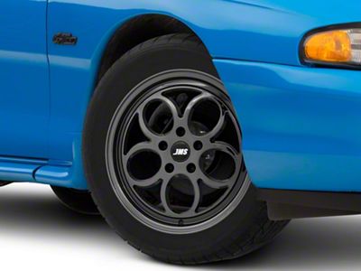 JMS Savage Series Black Chrome Wheel; Front Only; 17x4.5; -24.75mm Offset (94-98 Mustang)