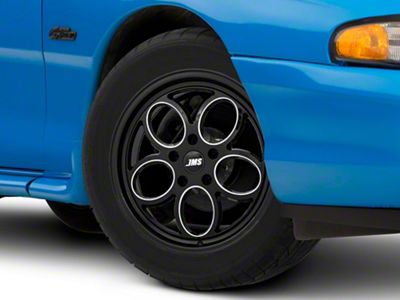 JMS Savage Series Black Clear with Diamond Cut Wheel; Front Only; 17x4.5; -24.75mm Offset (94-98 Mustang)