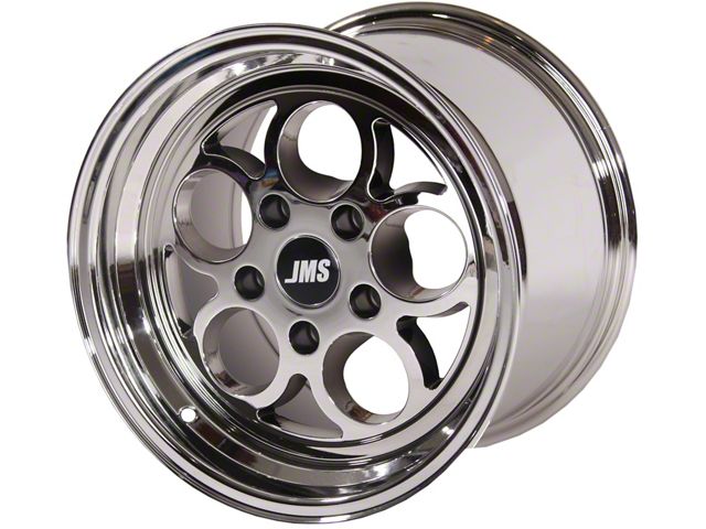 JMS Savage Series White Chrome Wheel; Rear Only; 15x10 (94-98 Mustang GT, V6)