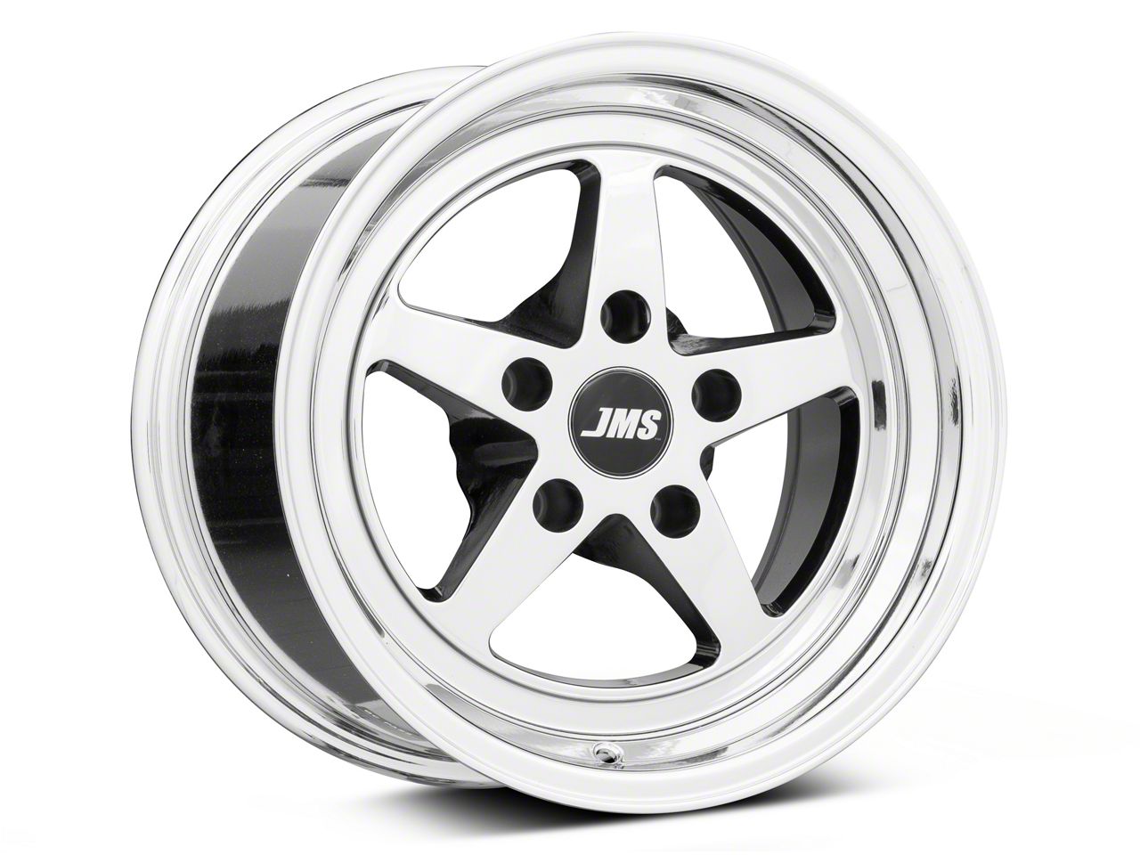 JMS Mustang Avenger Series White Chrome Wheel; Rear Only