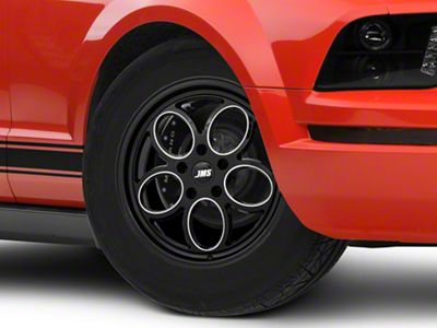JMS Savage Series Black Clear with Diamond Cut Wheel; Front Only; 17x4.5; -24.75mm Offset (05-09 Mustang)