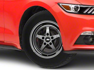 JMS Avenger Series Black Chrome Wheel; Front Only; 17x4.5; -24.75mm Offset (15-23 Mustang GT, EcoBoost, V6)