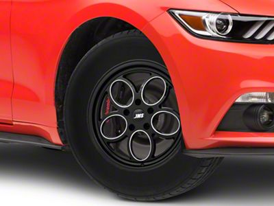 JMS Savage Series Black Clear with Diamond Cut Wheel; Front Only; 17x4.5; -24.75mm Offset (15-23 Mustang GT, EcoBoost, V6)