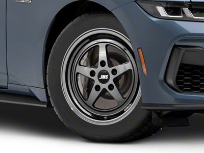 JMS Avenger Series Black Chrome Wheel; Front Only; 17x4.5; -24.75mm Offset (24-25 Mustang)