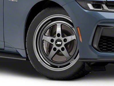 JMS Avenger Series Black Chrome Wheel; Front Only; 18x5; -24.75mm Offset (24-25 Mustang)