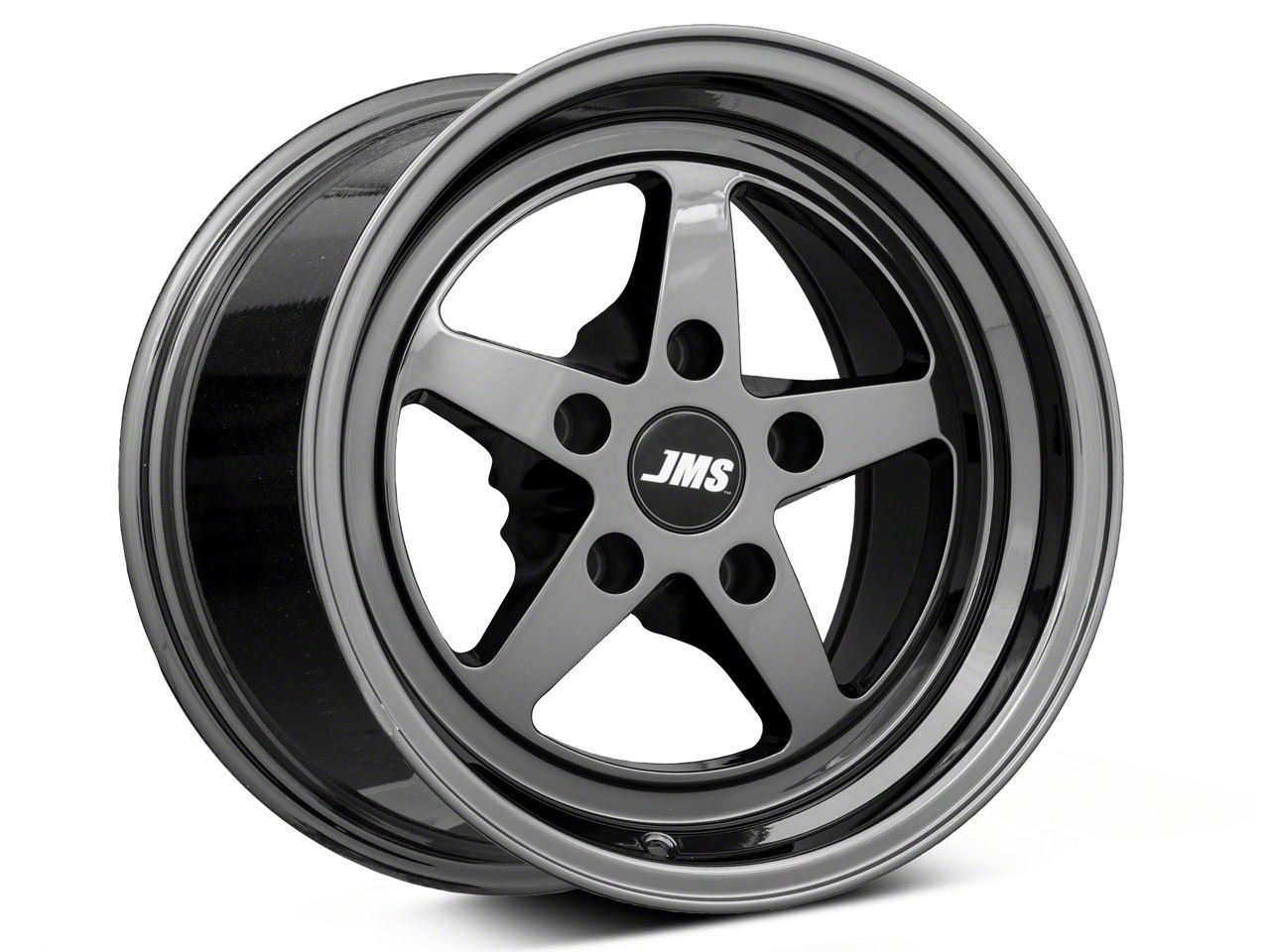 JMS Mustang Avenger Series Black Chrome Wheel; Front Only