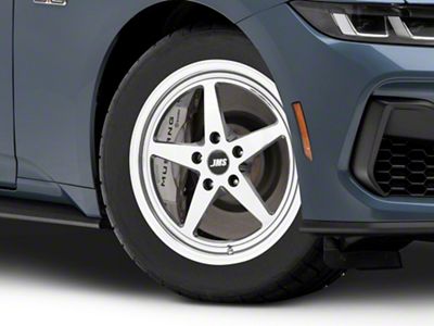 JMS Avenger Series White Chrome Wheel; Front Only; 17x4.5; -24.75mm Offset (24-25 Mustang)
