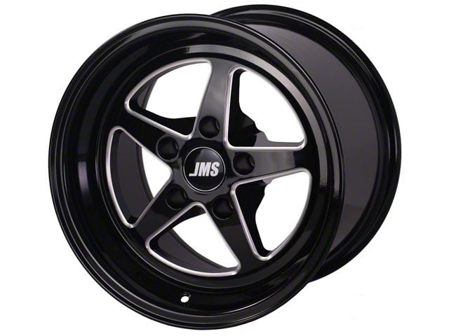 JMS Avenger Series Gloss Black Machined Wheel; Rear Only; 15x10 (93-02 Camaro)