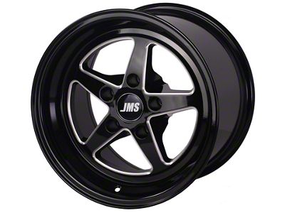 JMS Avenger Series Gloss Black Machined Wheel; Rear Only; 17x10; 51.50mm Offset (93-02 Camaro)