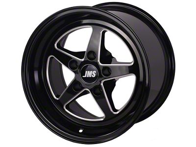 JMS Avenger Series Gloss Black Machined Wheel; Rear Only; 17x10 (93-02 Camaro)