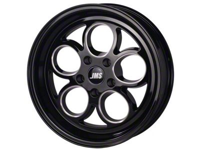 JMS Savage Series Gloss Black Machined Wheel; Rear Only; 15x10; 51.50mm Offset (93-02 Camaro)