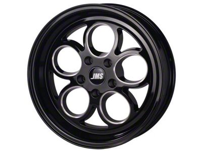 JMS Savage Series Gloss Black Machined Wheel; Rear Only; 15x10 (93-02 Camaro)