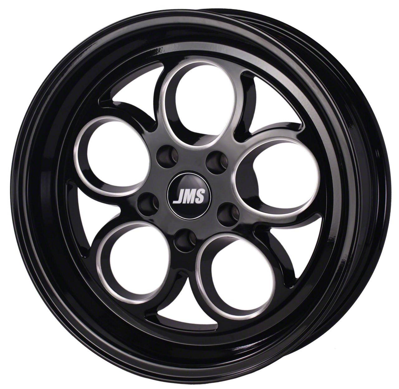 JMS Camaro Savage Series Gloss Black Machined Wheel; Rear