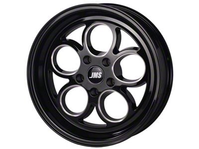 JMS Savage Series Gloss Black Machined Wheel; Rear Only; 17x10 (93-02 Camaro)