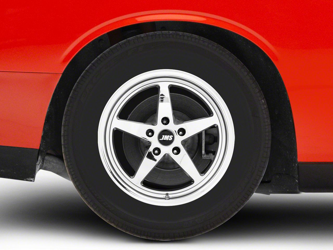 JMS Challenger Avenger Series White Chrome Wheel; Rear Only; 17x10