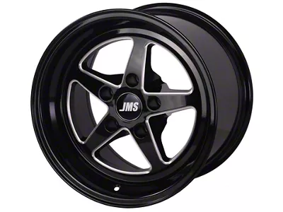 JMS Avenger Series Gloss Black Machined Wheel; Rear Only; 17x10; 51.50mm Offset (05-13 Corvette C6)