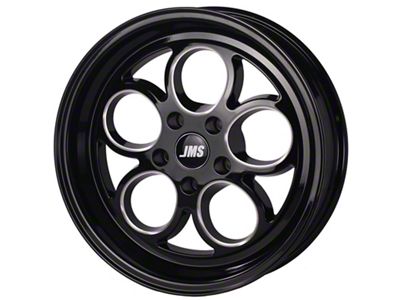 JMS Savage Series Gloss Black Machined Wheel; Rear Only; 17x10; 51.50mm Offset (05-13 Corvette C6)