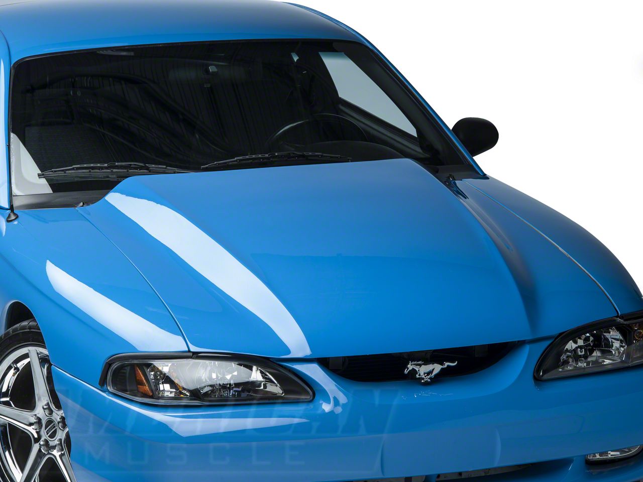Mustang 3-Inch Cowl Hood; Unpainted (94-98 Mustang) - Free