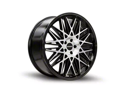 Kalon Kolossus Gloss Black with Machined Face Wheel; 22x9.5; 35mm Offset (24-25 Mustang GT, EcoBoost)