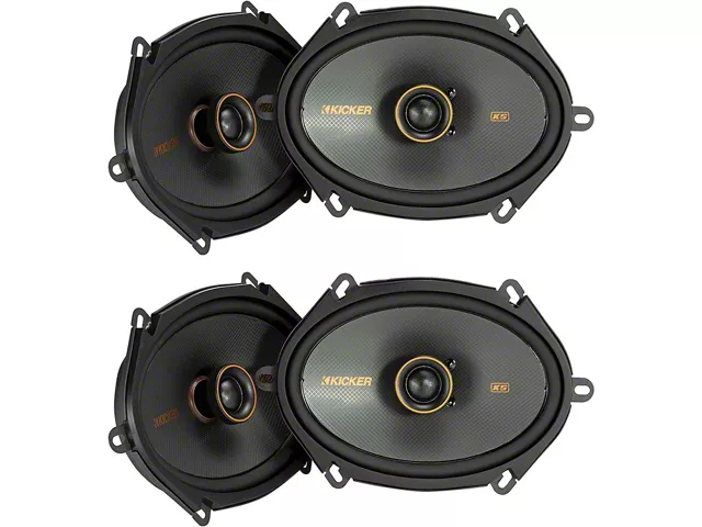 Kicker KS-Series Front and Rear Speaker Package (10-14 Mustang V6 Coupe)