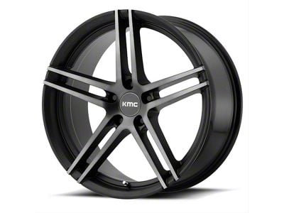 KMC Monophonic Satin Black with Titanium Black Face Wheel; 20x9 (06-10 RWD Charger)