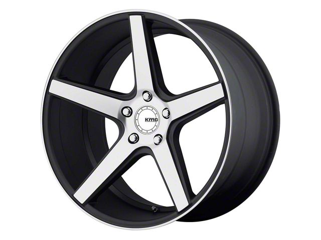 KMC District Satin Black Machined Wheel; 18x8 (94-98 Mustang)